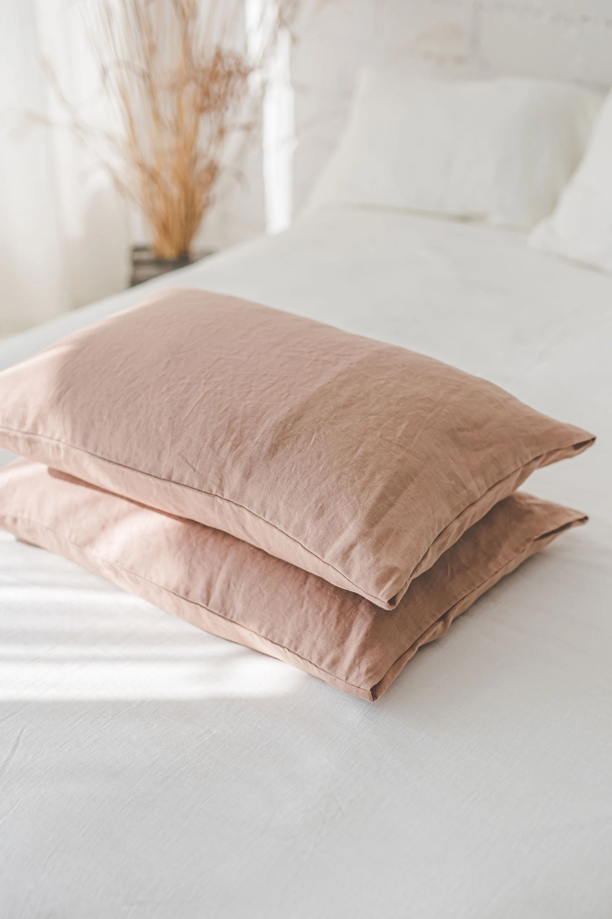 Softened linen pillowcase available in various colors, Handmade natural linen cushion cover, Custom size pillow cover with envelope closure.